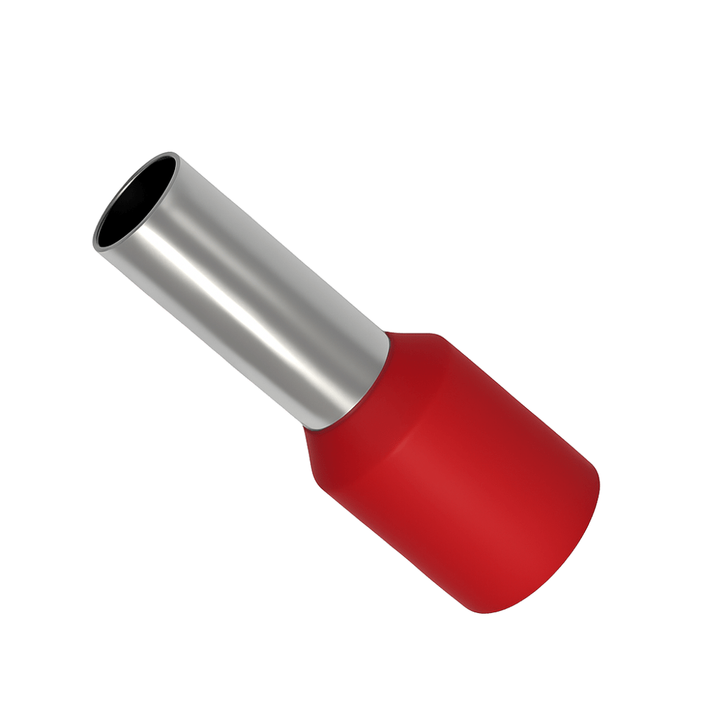 Jeesoon Insulated Bootlace Ferrule – 35.0mm², 16mm Long, Red (Each)