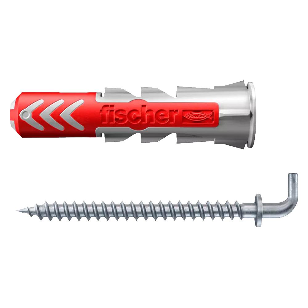 Fischer DuoPower 8 x 40mm Nylon Plug With Angle Hook