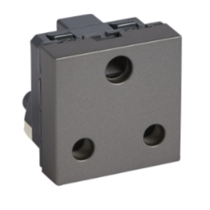 Legrand Arteor RSA Socket – 16A, Round, Unswitched, 2-Module, Magnesium