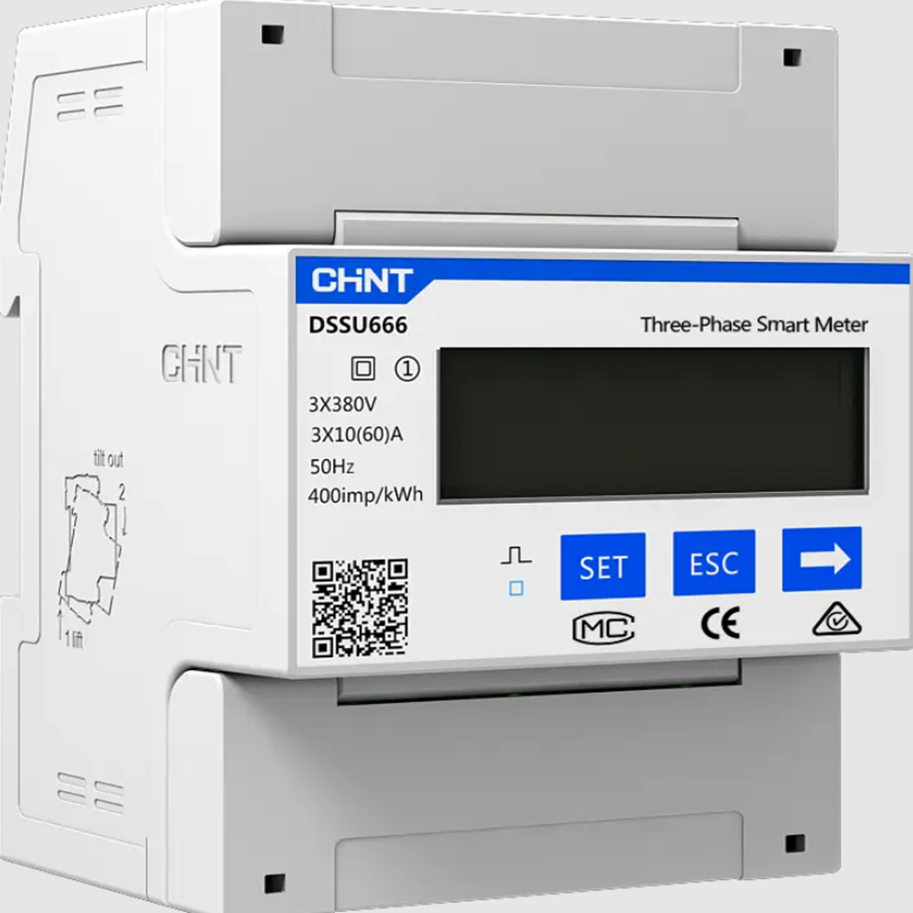 Chint kWh Three-Phase DIN Rail Energy Meter – 5(80)A, 3×230/400V, 4-Wire