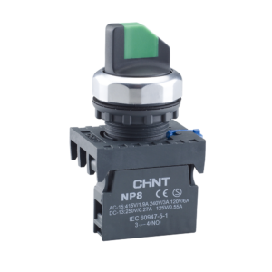 Chint Selector Switch – 2 Position, IP65 Stay Put Complete with 1NO Block [PVC Base]
