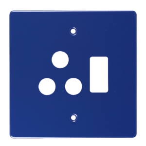 Crabtree Classic Single SSO 1×16A RSA Cover Plate – 4x4, Blue