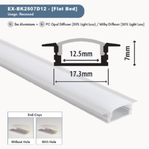 3M LOW ALUM RECESS/WINGED EXTRUSION CURVE DIFFUSER 17.3MM X 12.5MM X 7MM (ODXIDXH)