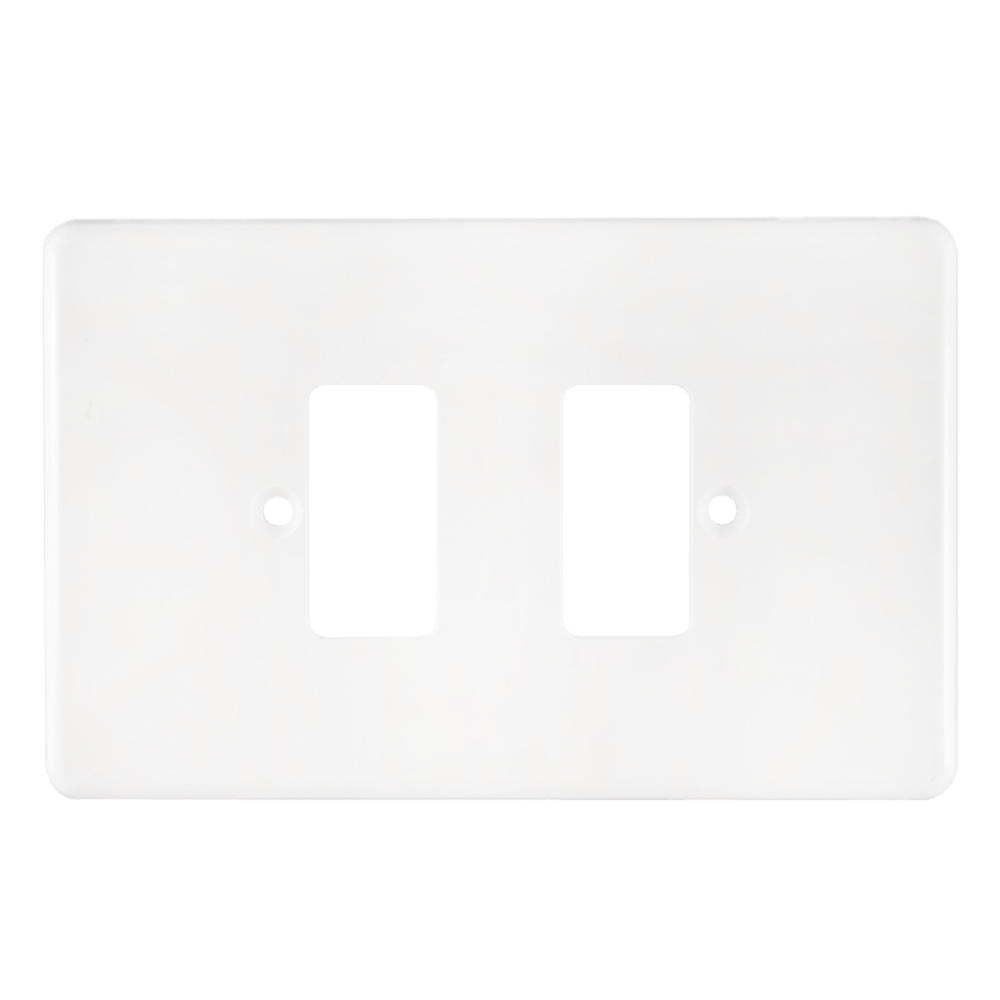 Crabtree Classic 2 Lever Cover Plate – Horizontal, Steel, 4x2, White