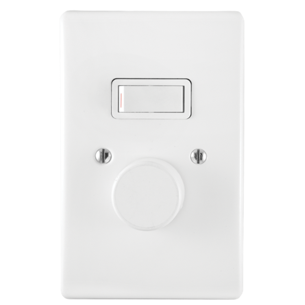 Crabtree Classic 1‑Lever Dimmer Switch with Cover – 600 W, 4×2 White