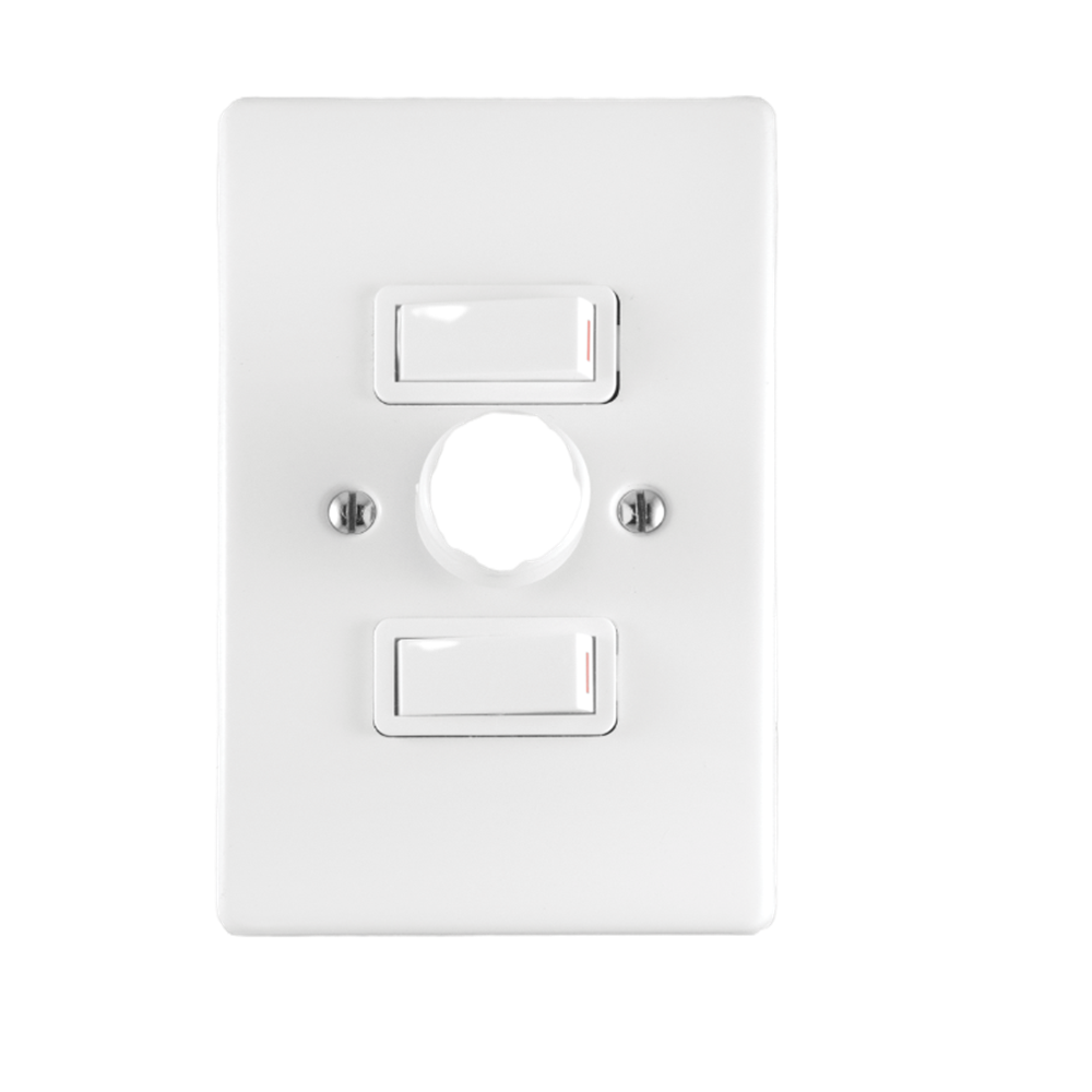 Crabtree Classic 2‑Lever Dimmer Switch with Cover – 600 W, 4×2 White