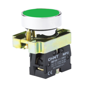 Chint Pushbutton – Metal Head, Green, 1NO Contact (Complete Unit)