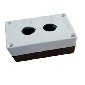 Riken 2-Hole Pushbutton Enclosure – 22mm, IP65, PVC, Grey