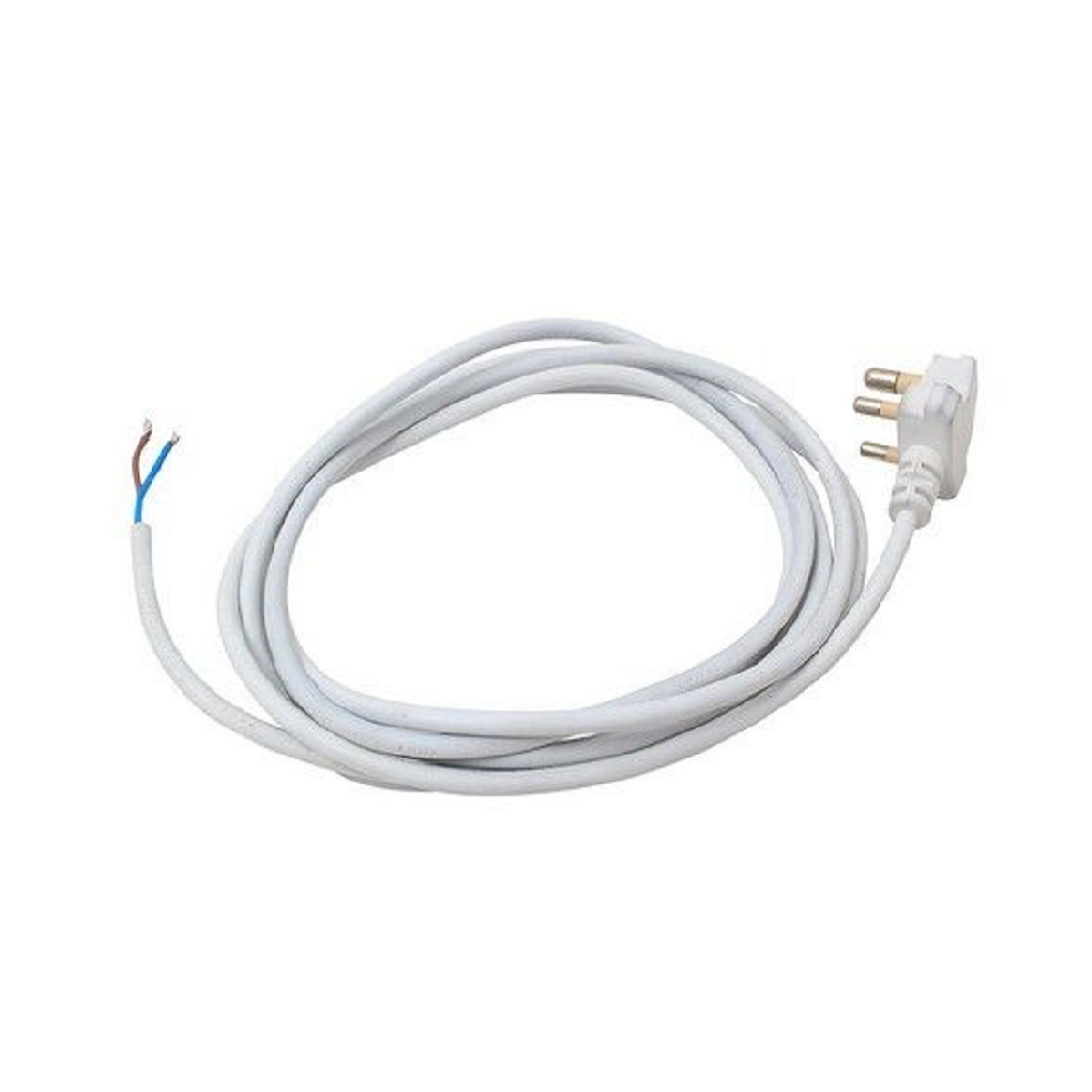 Cordset 5A (0.5mm² x 3 Core) – 3 Metres, White