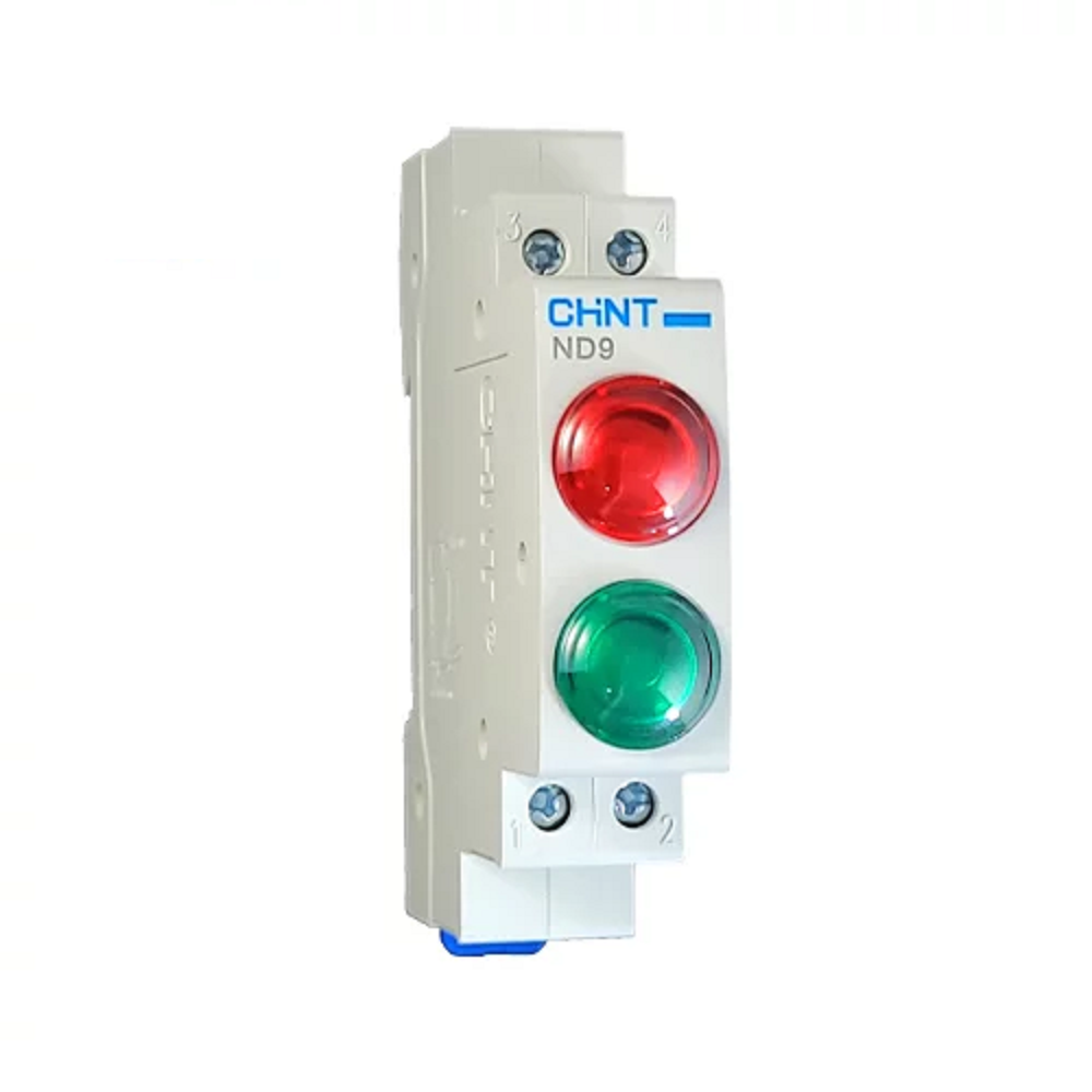 Chint Dual LED Indicator – Green + Red, 230V AC, 18mm, DIN (ND9-2/G-230)