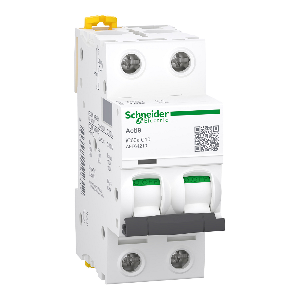 Schneider 10A 2P MCB, 6kA – Miniature Circuit Breaker
