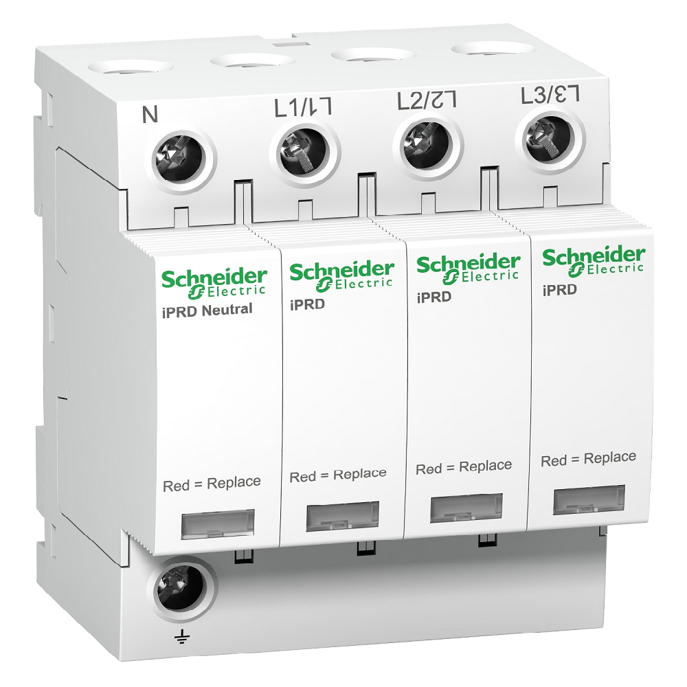 Schneider 3P+N Surge Arrestor, 340V 40kA, 350VAC – Pluggable Modular