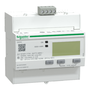 Schneider 3PH+N kWh Meter – 1A/5A CT Operated, DIN-Rail