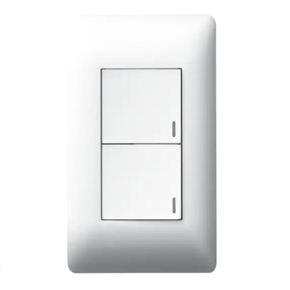 Legrand Ysalis Double (2‑Lever) 1‑Way Switch (4×2, White)