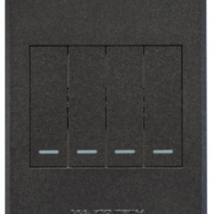 Veti 3 – 4 Lever 2‑Way Switch 4×2 Graphite Complete