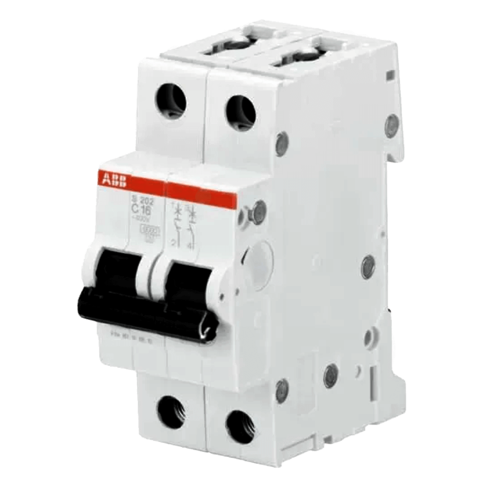 ABB 10 A 2‑Pole MCB – 3 kA, C‑Curve, DIN Rail Mount