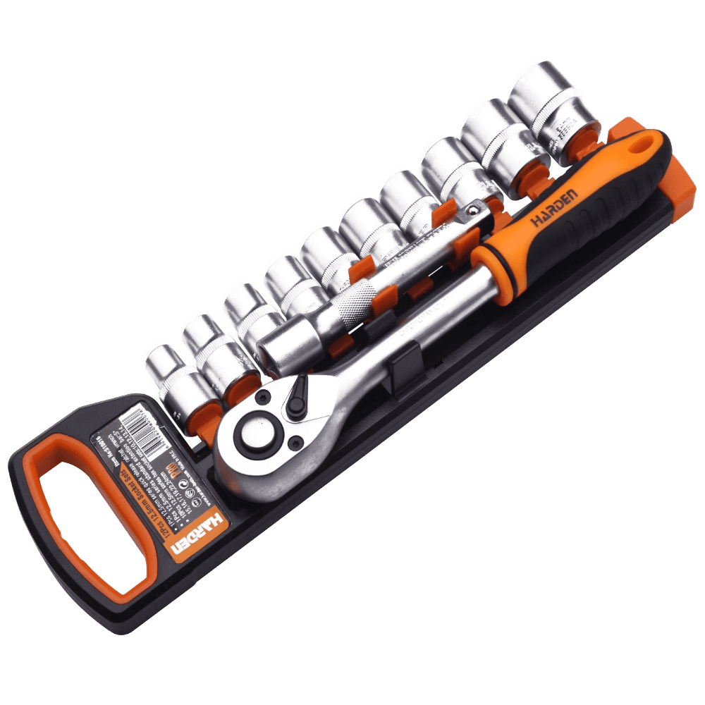 Ruwag Harden 12‑Piece ½″ Hex Socket Set – 12.5 mm Drive (Wrench, Extension Bar & 10–24 mm Sockets)