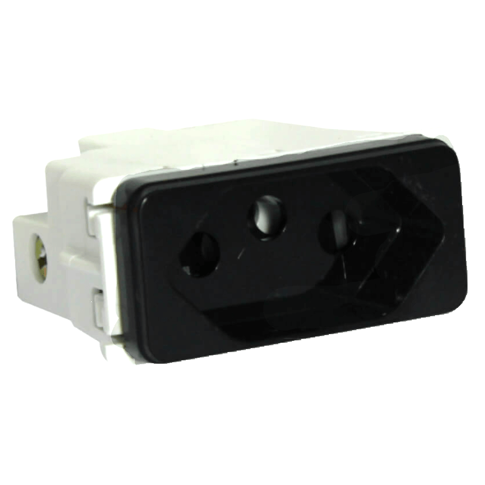 Veti 1 - 16A V-Slim 3 Pin Socket Outlet Module Only Black