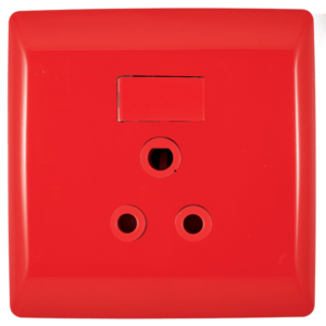 CT Single Dedicated Switched Socket – 164-4 on 4x4 Yoke with Cover Plate (Vertical) Red