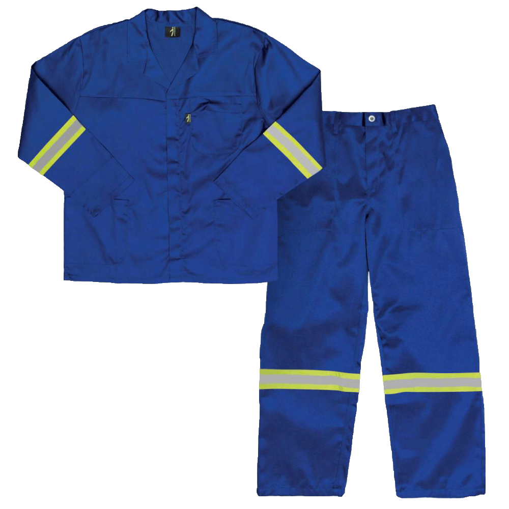 Royal Blue Conti Suit with Reflective Tape – 2-Piece, Size 32