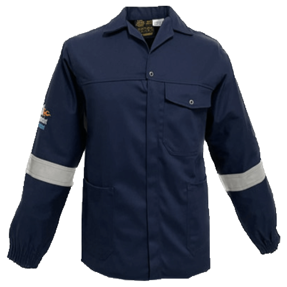 Flame Retardant & Acid Resistant Overall Jacket with Reflective Tape – Size 42