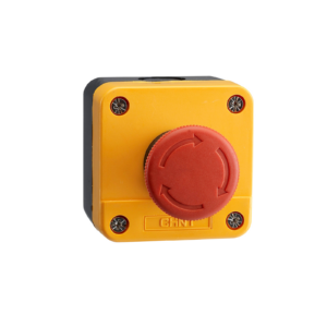 Chint Emergency Stop – Twist Release, 1NC + Enclosure, 1-Hole