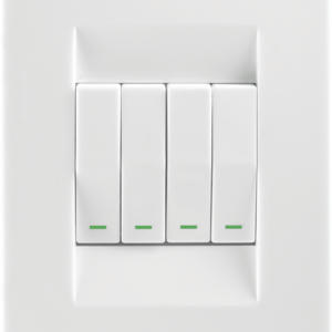 Crabtree Topaz 4‑Lever 2‑Way Switch – 4×2 White