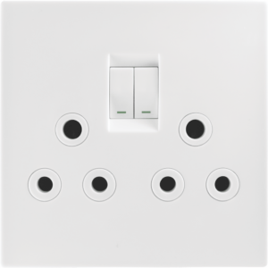 Crabtree Topaz Double SSO 16A – RSA 4×4 White