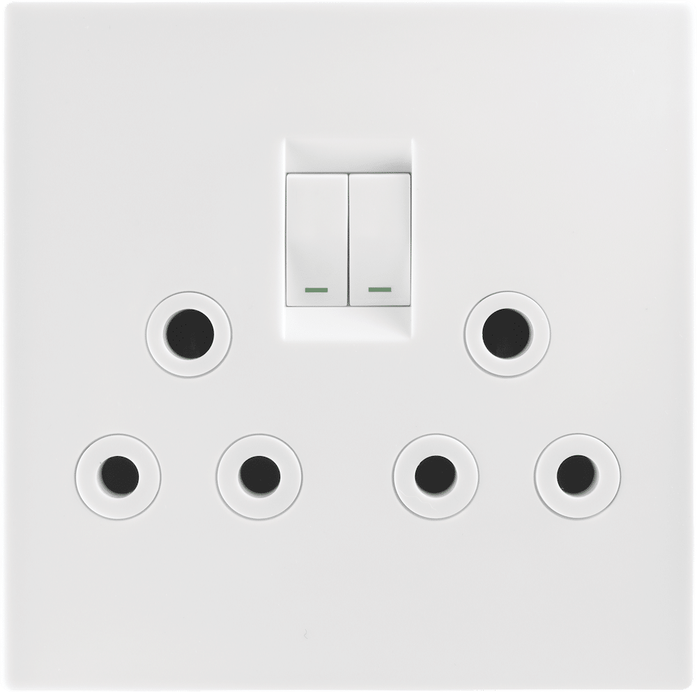 Crabtree Topaz Double SSO 16A – RSA 4×4 White