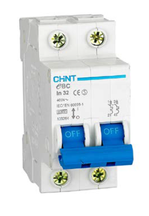 Chint DIN Circuit Breaker – 16A, 2P, C-Curve, 3kA