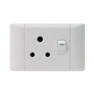 CBI Single Switched Socket Outlet – Horizontal, 2×4 (White)
