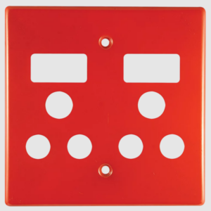 Crabtree Classic Double SSO 2×16A RSA Cover Plate – 4x4, Red
