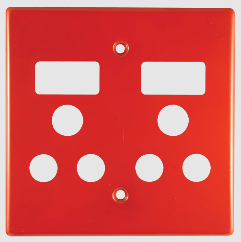 Crabtree Classic Double SSO 2×16A RSA Cover Plate – 4x4, Red