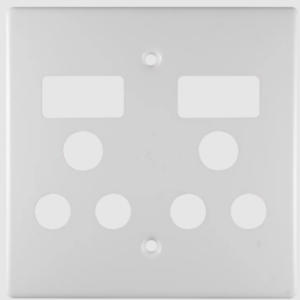 Crabtree Classic Double SSO 2×16A RSA Cover Plate – 4x4, White