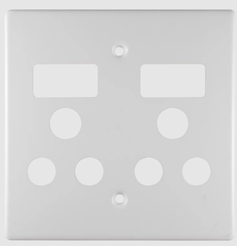 Crabtree Classic Double SSO 2×16A RSA Cover Plate – 4x4, White