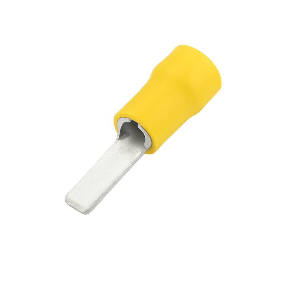 Insulated Flat Yellow Blade Terminal – 4.5 × 14 mm