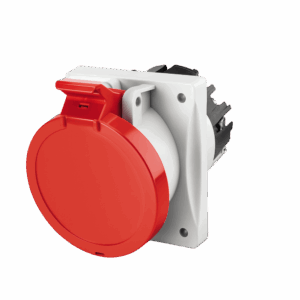 SCAME Flush-Angled 5-Pole Panel-Mount Socket – 63 A, IP54 (3P+N+E)