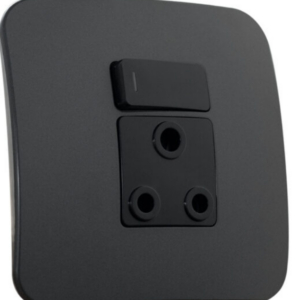 Veti 1 – Single SSO 16A Switched Socket Outlet Black/Gunmetal