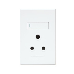 Veti 3 – Single SSO 1 x 16A RSA 4x2 White Horizontal