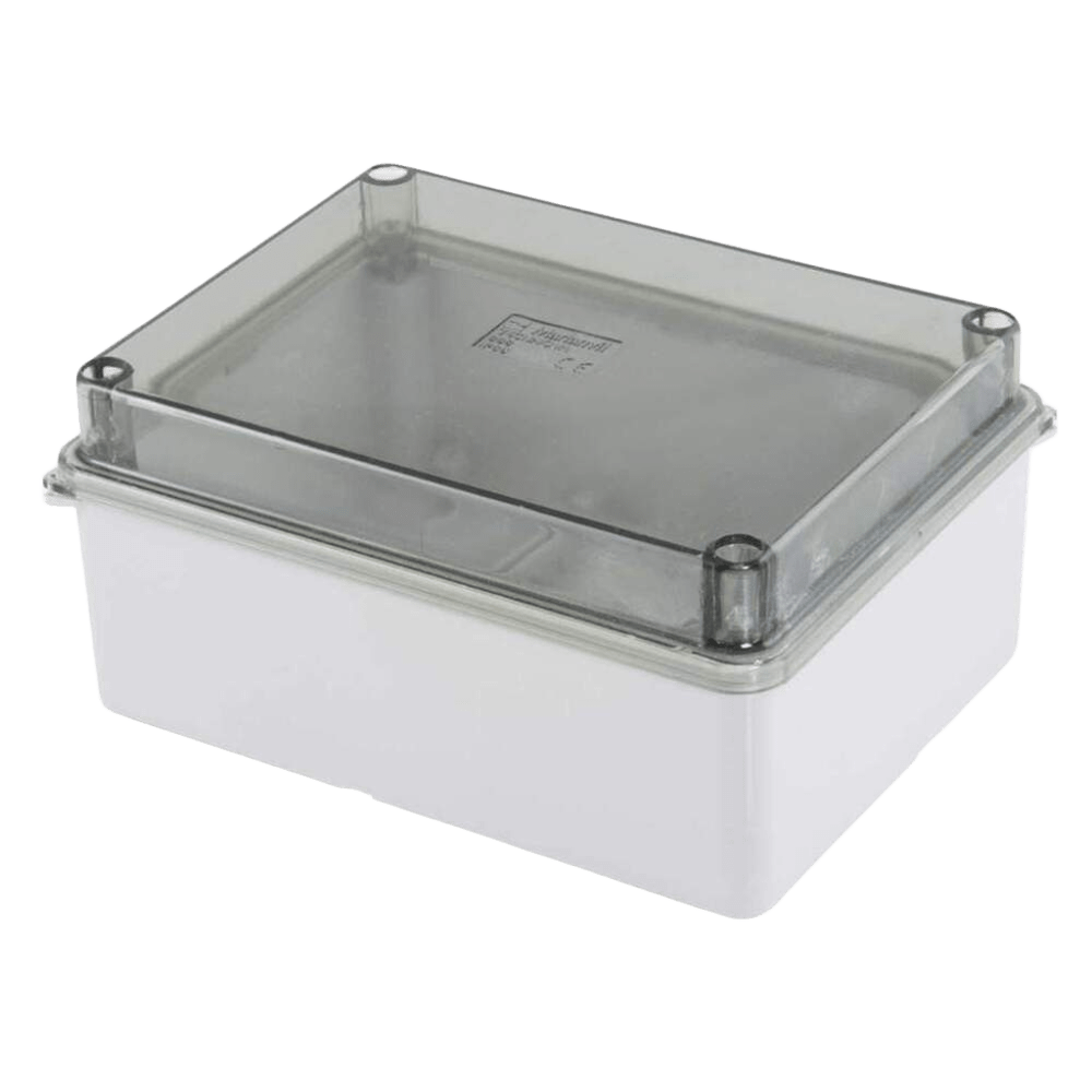 Scame PVC Housing – 150×110×70mm Grey + Clear Lid