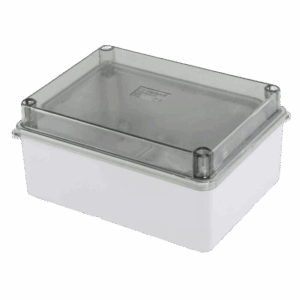 Scame PVC Housing – 240×190×90mm Grey + Clear Lid