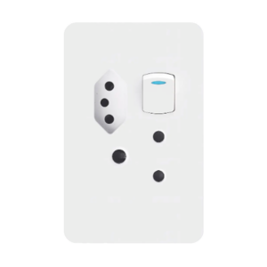Chint SA/Euro Combined Switched Socket – 16A, 4×2
