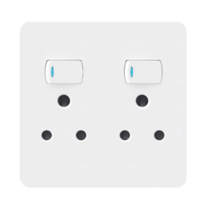 Chint Double Switched Socket – 16A, 4×4