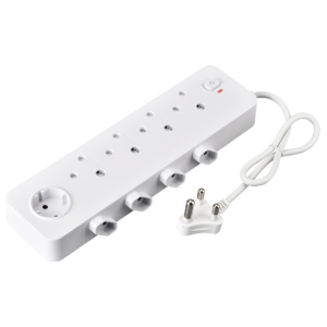 Target 9-Way Multiplug – 4 x RSA 3-Pin, 4 x V-Slim, 1 x Schuko Socket, with Main On/Off Switch