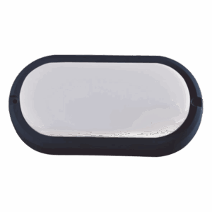 Starlit LED Wall Light / Bulkhead – Oval Opal 12W, 210×102mm, Black