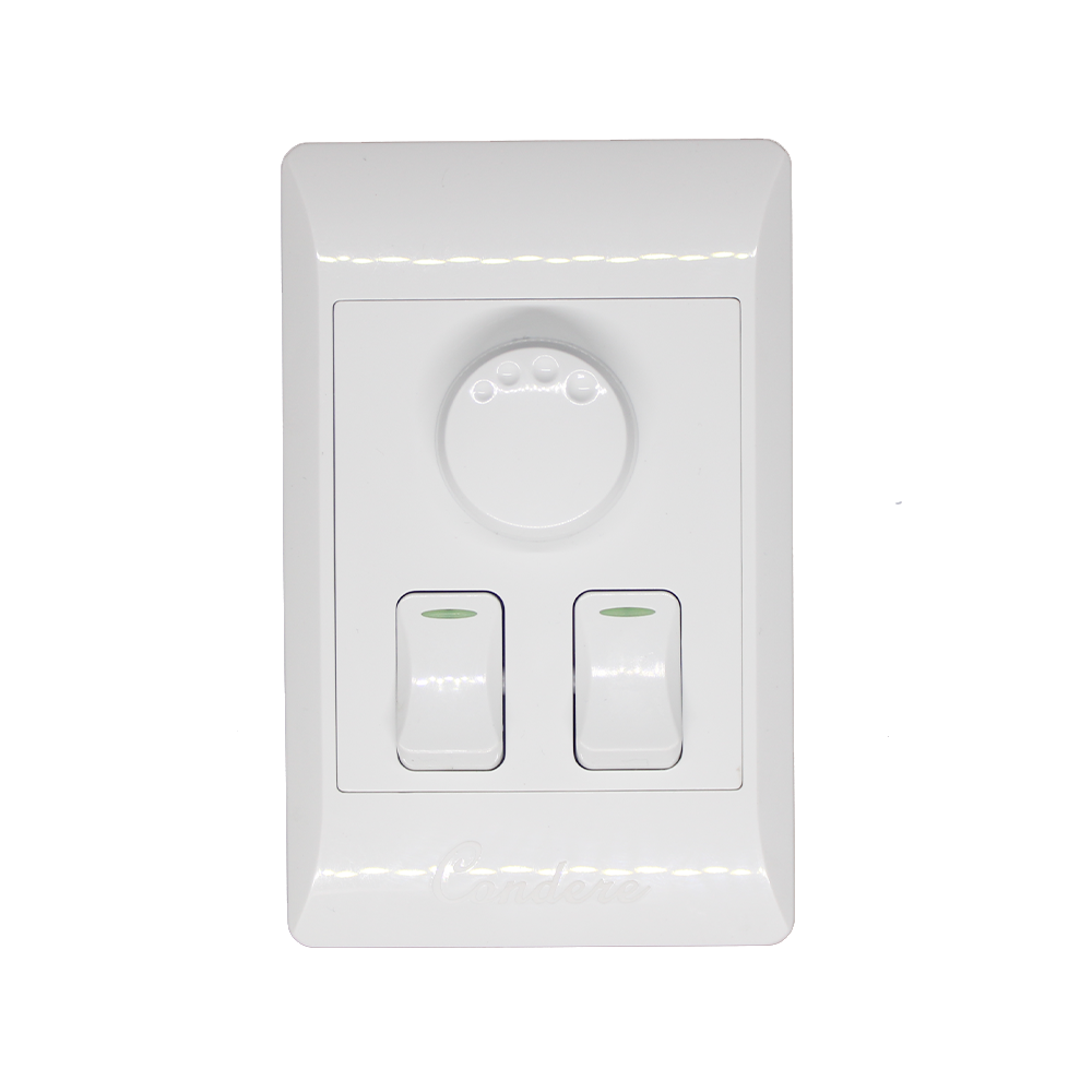 Chint Condere 1 Lever Switch & Rotary Dimmer – 4×2