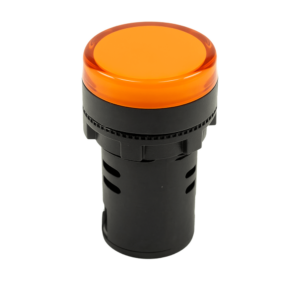 Chint LED Pilot Light – Orange, 240V AC, 22mm, Flat Head Top
