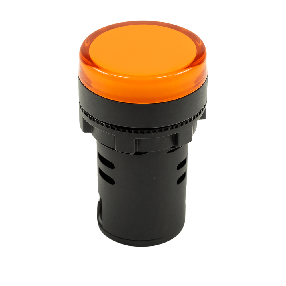 Chint LED Pilot Light – Orange, 240V AC, 22mm, Flat Head Top