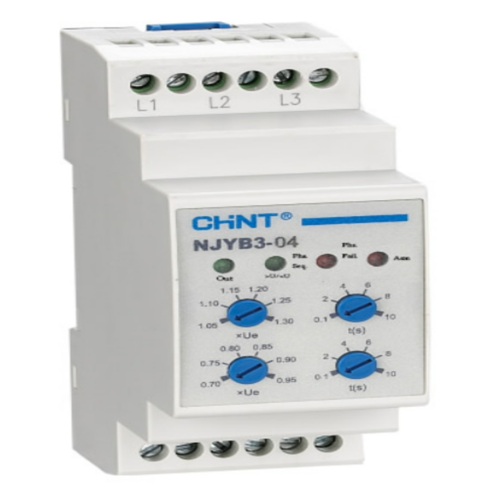 Chint Phase Failure Relay – AC380V, DIN Rail, PF/PS/OV/UV