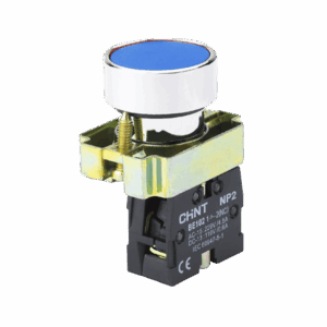 Chint Pushbutton – Metal Head, Blue, 1NO Contact (Complete Unit)